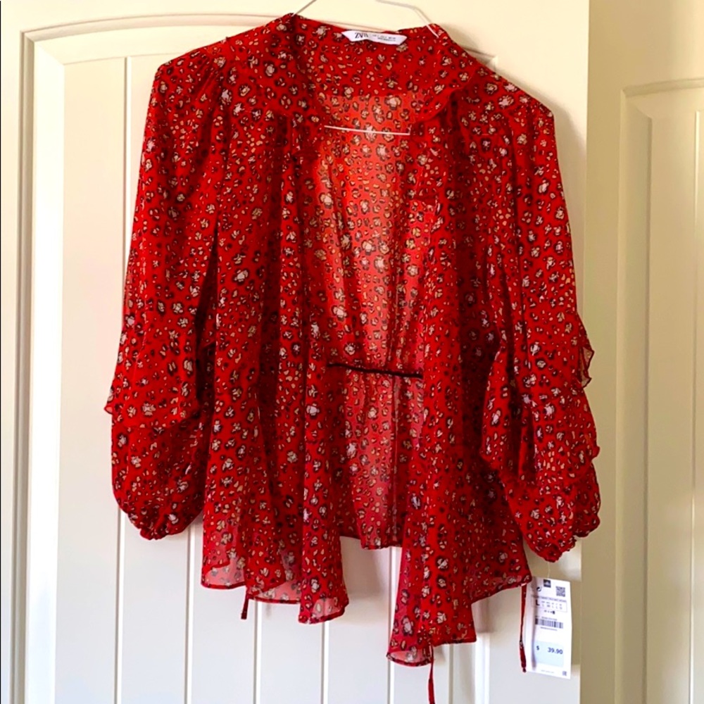 Zara Tie front shirt